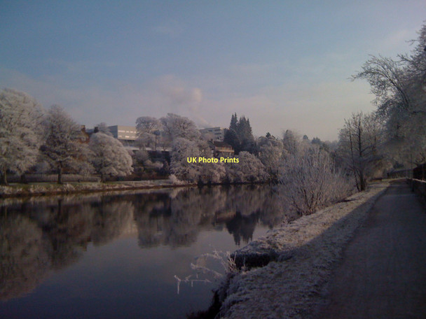 Photo 6"x4" Dumfries and Galloway Royal Infirmary, seen across the Nith Dumfries c2011