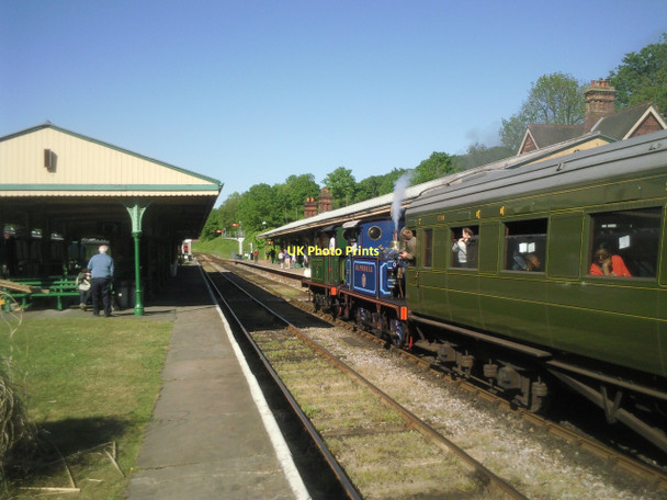 Photo 6"x4" Train pulling into Horsted Keynes station Cinder Hill\/TQ3729 c2011