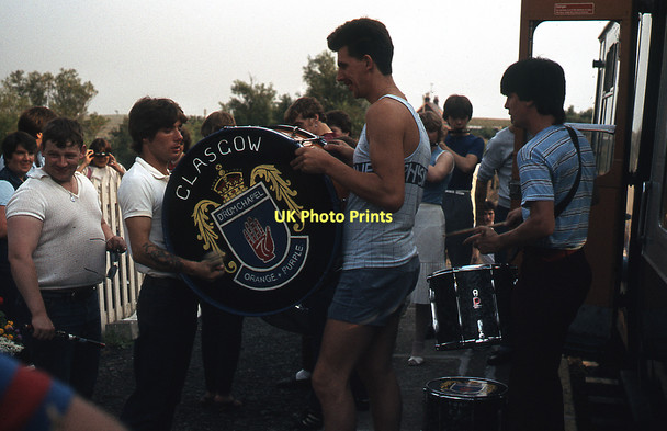 Photo 6"x4" Impromptu band concert - Barrhill station Barrhill\/NX2382 c1983