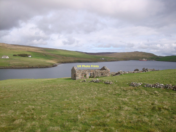 Photo 6"x4" Abandoned croft house on the Ness of Queyfirth Barnafield c2011
