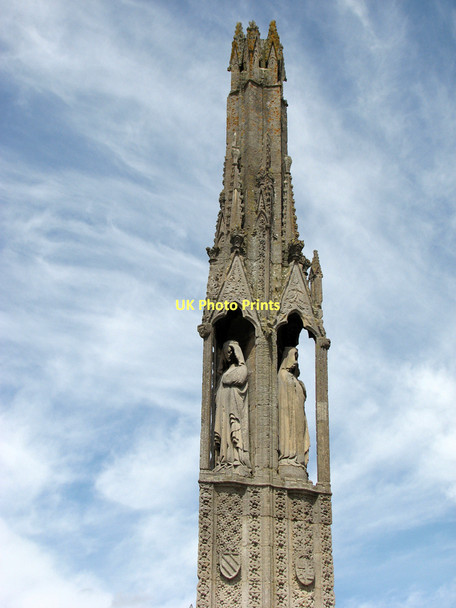 Photo 6"x4" Geddington Eleanor Cross - detail Geddington c2011
