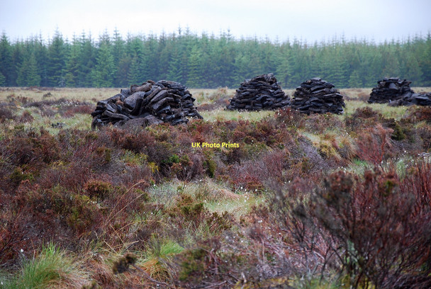 Photo 6"x4" Peat Cuttings Camster Burn c2011
