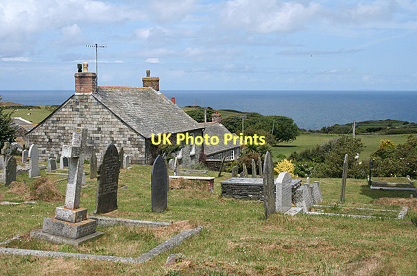 Photo 6"x4" Trevalga: view over graveyard Trevalga c2011