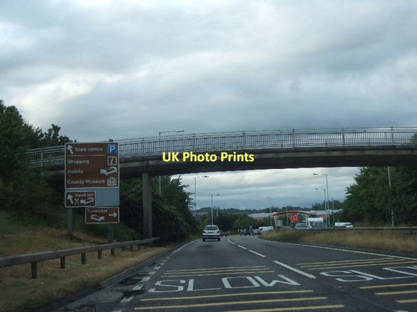 Photo 6"x4" Footbridge over A358 Taunton\/ST2324 c2011