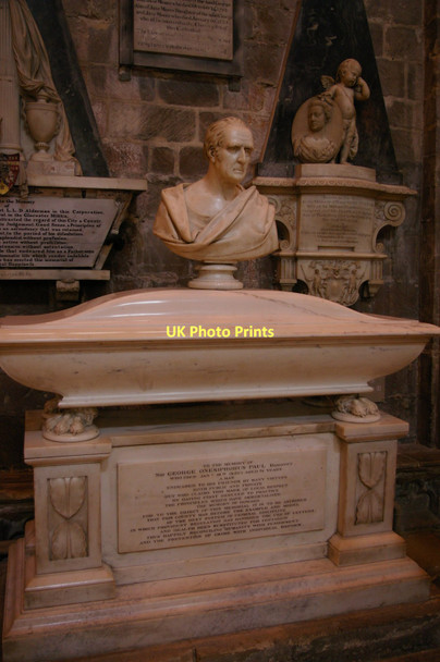 Photo 6"x4" Gloucester Cathedral: monument to Sir George Onesipherous Paul, in nave Gloucester c2011