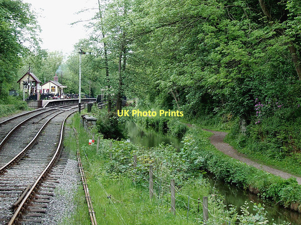 Photo 6"x4" Railway and canal by Consall Station, Staffordshire Hazles c2011