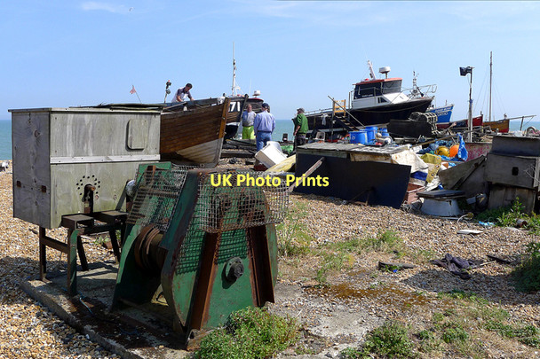 Photo 6"x4" Boatyard on the Beach, Deal Deal c2011