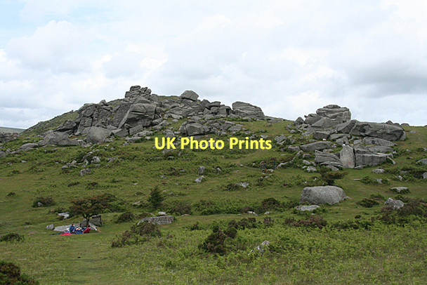 Photo 6"x4" Widecombe in the Moor: Bonehill Rocks Higher Dunstone c2011