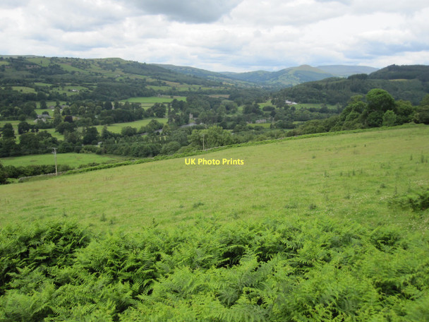 Photo 6"x4" Pasture land above the Usk, looking towards Glanusk Dardy c2011