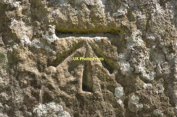 Photo 6"x4" Cut Bench Mark, St Michael & St Lawrence's Church Fewston c2011