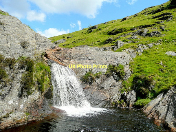 Photo 6"x4" Sgwrd-y-ffrwd waterfall Banc Du\/SN8656 c2011
