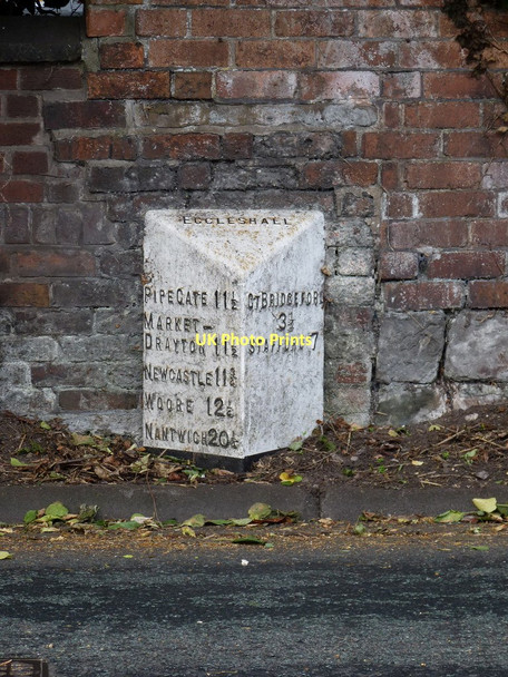 Photo 6"x4" Eccleshall milepost Eccleshall c2011
