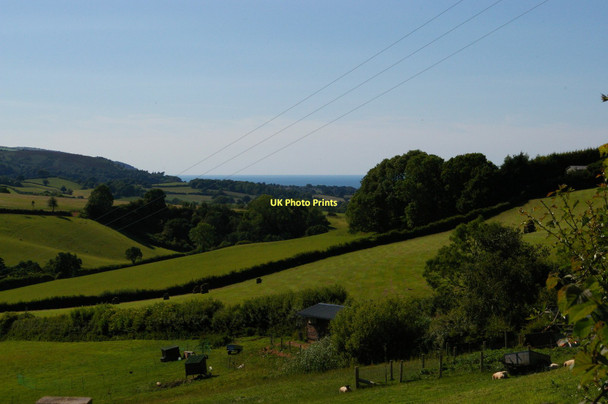 Photo 6"x4" View northwest to the sea, from the lane between Wootton Courtenay and Tivington Cowbridge\/SS9542 c2011
