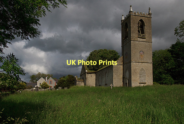 Photo 6"x4" The Old Rectory and ruined church, Deerpark Shannon Harbour c2011