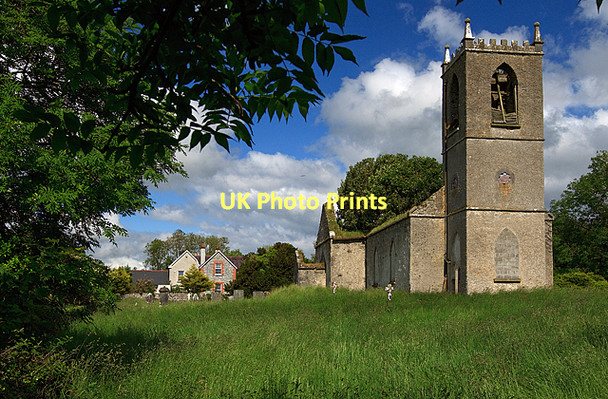 Photo 6"x4" The Old Rectory and ruined church, Deerpark Shannon Harbour c2011