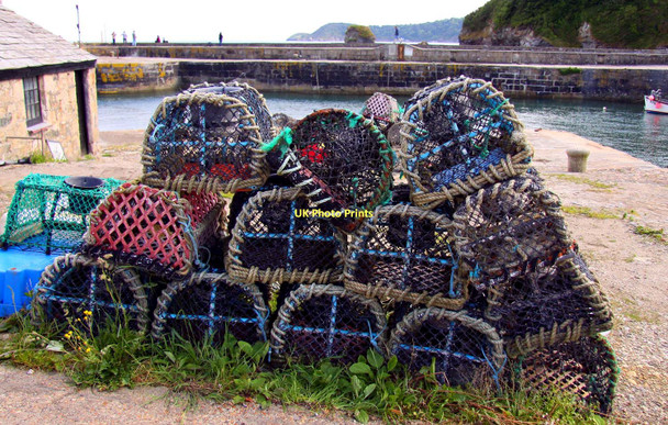 Photo 6"x4" Lobster pots on the quayside St Austell c2011