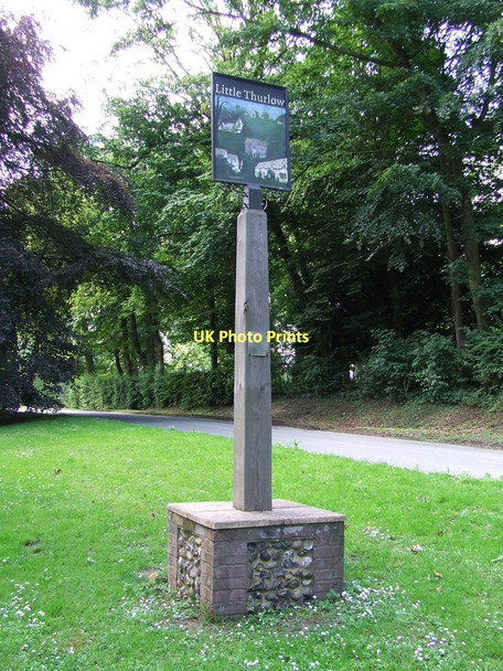 Photo 6"x4" Village Sign Little Thurlow c2011