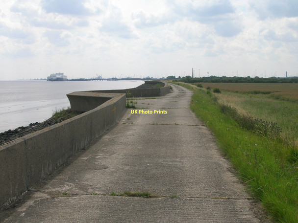 Photo 6"x4" Track along Humber flood defences East Halton c2011