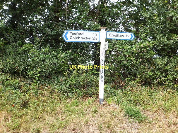 Photo 6"x4" Signpost at Gunstone Cross Hollacombe\/SS8000 c2011
