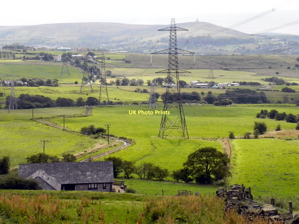 Photo 6"x4" Pylons Across the Fields Darwen c2011