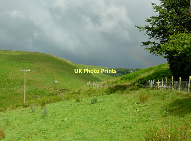 Photo 6"x4" Cwm Doethie Fawr with rainbow #2, Ceredigion Doethie Fawr c2011