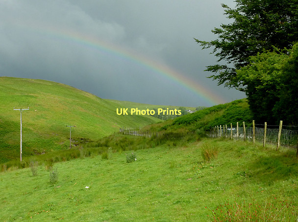 Photo 6"x4" Cwm Doethie Fawr with rainbow #4, Ceredigion Doethie Fawr c2011