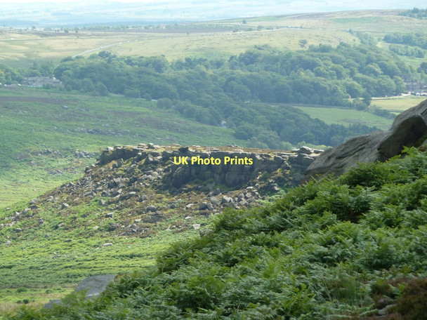 Photo 6"x4" Carl Wark from Higger Tor Hathersage Booths c2011