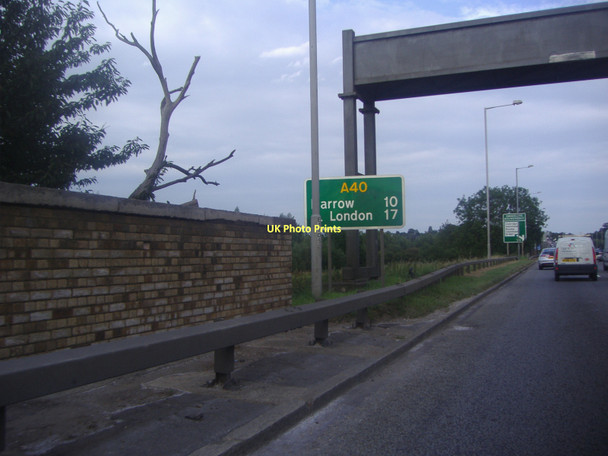 Photo 6"x4" Road signs along the A40, Uxbridge Uxbridge c2011