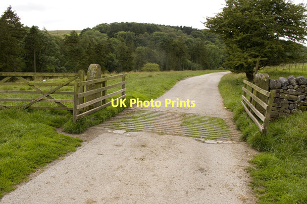 Photo 6"x4" Cattle grid on road to Winterburn Reservoir and Way farm Winterburn c2011