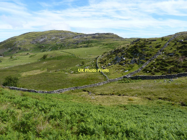 Photo 6"x4" Stone walls below Moel y Geifr Eisingrug c2011