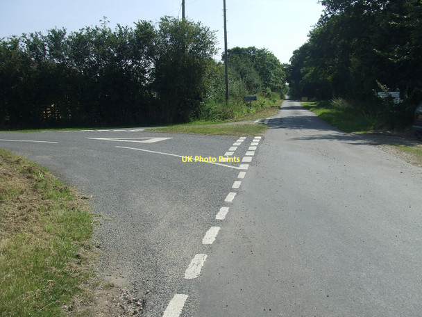 Photo 6"x4" Lane Junction with Roman Road Panton c2011