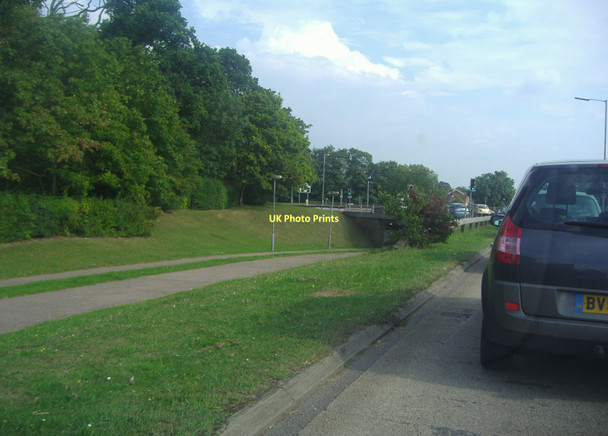 Photo 6"x4" Bike lane along Hitchin Road Stevenage c2011