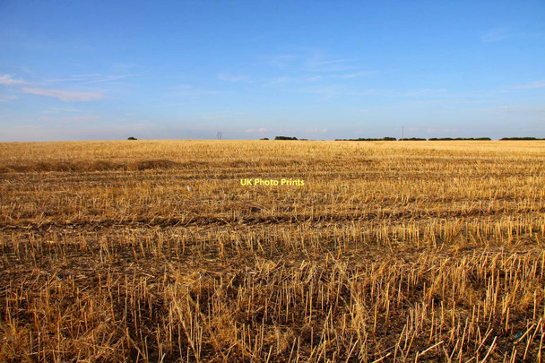 Photo 6"x4" A harvested field by Kingsey Road Thame c2011