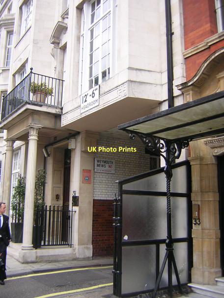 Photo 6"x4" Weymouth Mews, W1: north-west entrance Westminster c2011