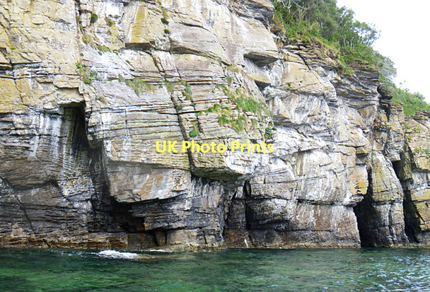 Photo 6"x4" Jurassic sandstone cliffs below Glasnakille Glasnakille c2011