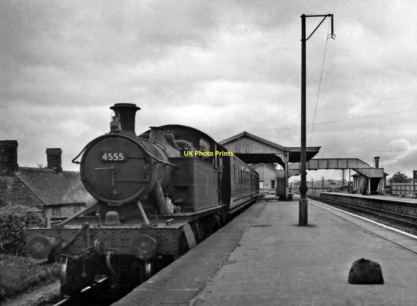 Photo 6"x4" Witham (Somerset) Station, with a train for Yatton Witham Friary c1958