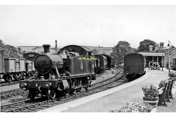 Photo 6"x4" Kingsbridge Station, with a '4575' 2-6-2T Kingsbridge\/SX7344 c1958