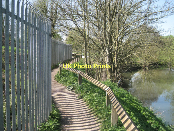 Photo 6"x4" Shadows across Riverside Walk  Royal Leamington Spa c2011