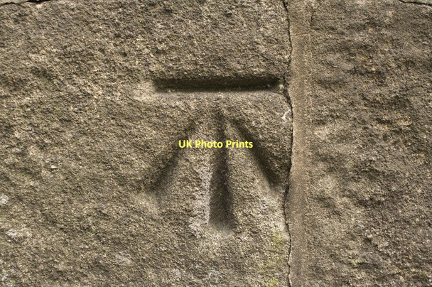 Photo 6"x4" Cut Bench Mark, Leathley Bridge Fishpool\/SE2347 c2011