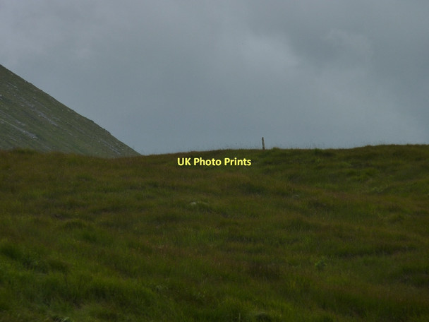 Photo 6"x4" Solitary fence-post, steep slope of Beinn an Dothaidh Bridge of Orchy c2011