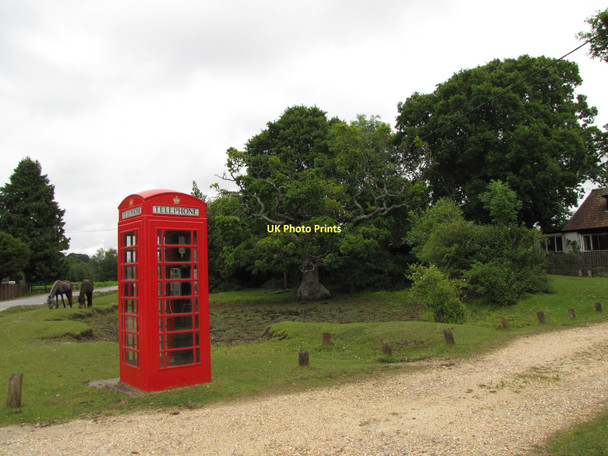 Photo 6"x4" Red Phone box on the edge of South Weirs South Weirs c2011
