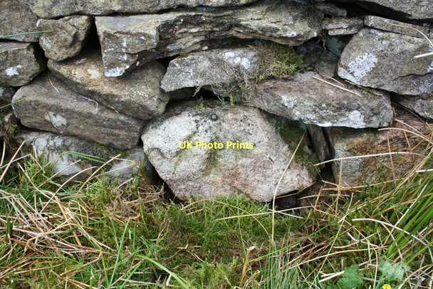 Photo 6"x4" Benchmark on stone in wall near Swere Gill Bridge Chapel-le-Dale c2011