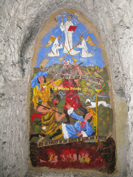 Photo 6"x4" Wall painting in Eastry caves Buttsole c2009