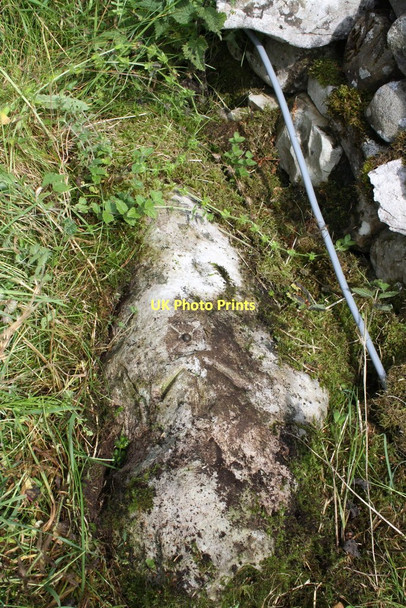 Photo 6"x4" Benchmark on boulder beside road at Green Laids Scar, Kingsdale Chapel-le-Dale c2011