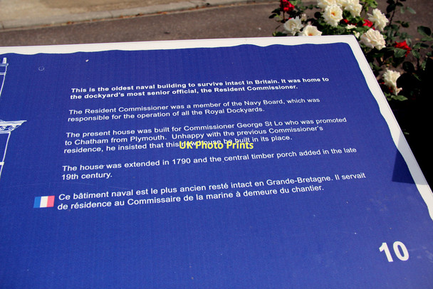 Photo 6"x4" Information Board re Commissioner's House, Chatham Historic Dockyard, Kent Gillingham\/TQ7767 c2011