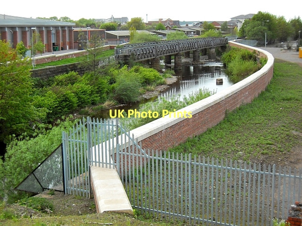 Photo 6"x4" River Caldew seen from Upper Viaduct car park Carlisle c2011