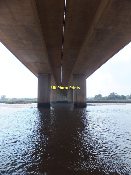 Photo 6"x4" River Exe and the underside of the M5 bridge Topsham c2011