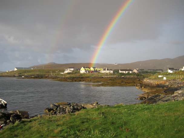 Photo 6"x4" Double rainbow over Horve, Castlebay Castlebay\/B\u00e0gh a' Chaisteil c2011