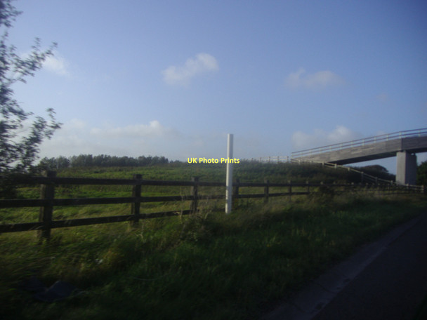 Photo 6"x4" Fields and footbridge on the A26, Southease Southease c2011