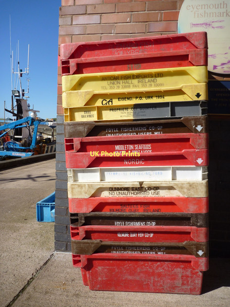 Photo 6"x4" Coastal Berwickshire : Fishboxes at Eyemouth Fishmarket Eyemouth c2011